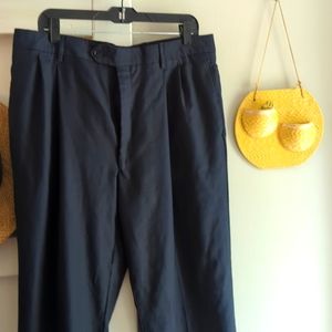 Jos A Bank Dark Gray Very light Plaid Dress Pants Wool 37 Long